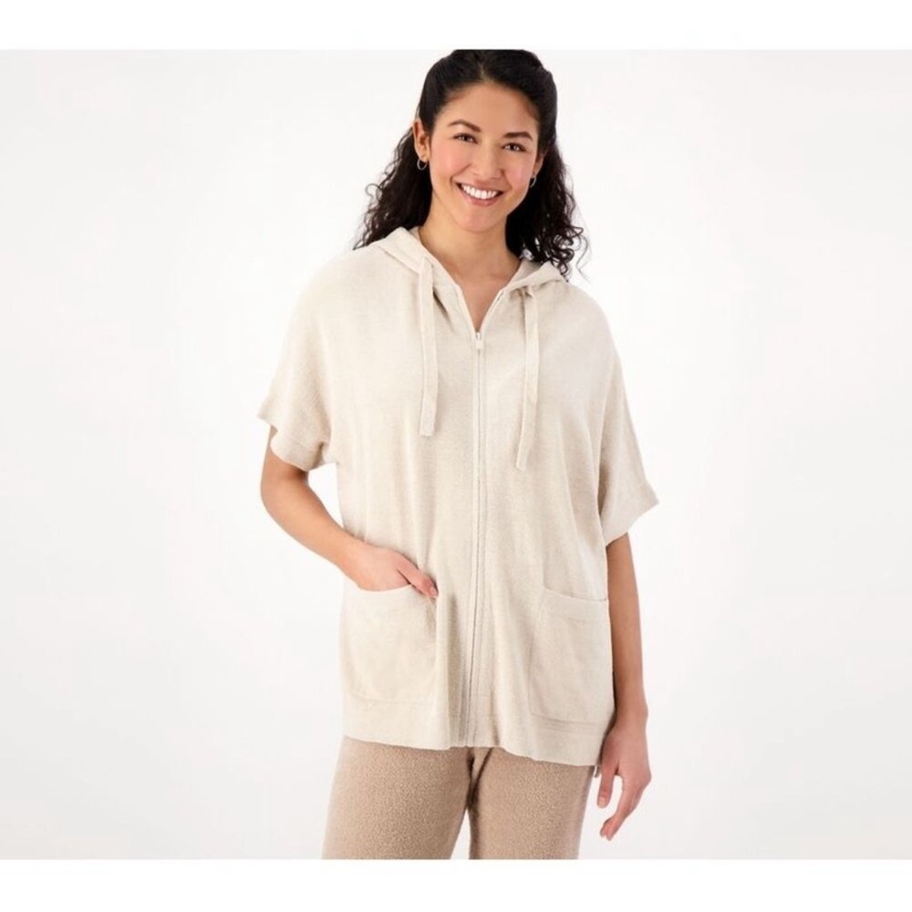Barefoot Dreams Women's Sweatshirt Zip Up CozyChic Ultra
Lite Beige Size L/XL